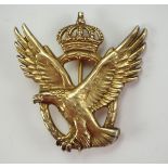 2.1.) Europa Schweden: Luftwaffen Kampfabzeichen, 1. Stufe.Silber vergoldet, mehrfach gepunzt u.