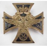 2.2.) Welt Russland: Abzeichen des St. Petersburger Garde Regiments.Weißmetall halbhohl geprägt,