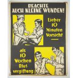 7.1.) Historica Arbeitsschutz Plakat - Beachte auch kleine Wunden.Beachte auch kleine Wunden. Lieber