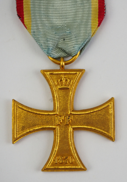 1.1.) Kaiserreich (bis 1933) Mecklenburg Schwerin: Militärverdienstkreuz, 1870, am Bande.