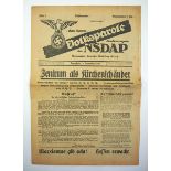 6.1.) Literatur Volksparole Sonderausgabe NSDAP. Wahlnummer 1.1931, 3. November, Darmstadt. "