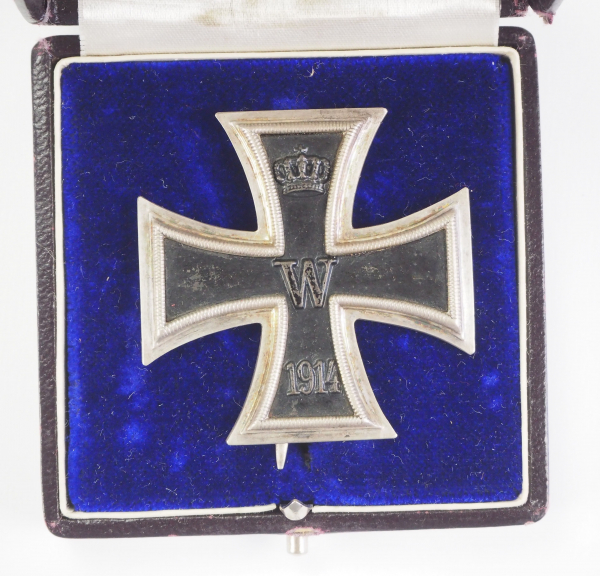 1.1.) Kaiserreich (bis 1933) Preussen: Eisernes Kreuz, 1914, 1. Klasse, im Etui.Geschwärzter - Image 2 of 4