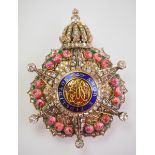 2.2.) Welt Brasilien: Kaiserlicher Rosen-Orden, Großkreuz Stern.Korpus in Gold, komplett mit 231