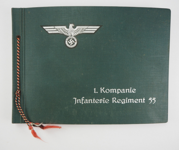 3.2.) Fotos / Postkarten Fotoalbum der 1. Komp. Infanterie-Regiment 55.Silber geprägter