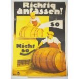 7.1.) Historica Arbeitsschutz Plakat - Richtig anfassen!Richtig anfassen! so / Nicht so.