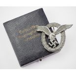 1.2.) Deutsches Reich (1933-45) Flugzeugführer-Abzeichen, im Etui.Zink, der Adler zweifach auf dem