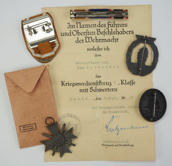 1.2.) Deutsches Reich (1933-45) Nachlass eines Unteroffiziers d.R.1.) Kriegsverdienstkreuz, 2. - Image 2 of 2