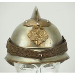 4.1.) Uniformen / Kopfbedeckungen Tschecheslowakei: Feuerwehr-Offiziers-Helm.Silberner Metallhelm,