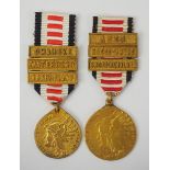 1.1.) Kaiserreich (bis 1933) Lot von 2 Kriegsdenkmünzen für Deutsch Südwest Afrika, in Bronze