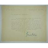 3.3.) Autographen Goerdeler, Carl.(1884-1945). Wiederstandskämpfer. Maschinengeschriebener Brief aus