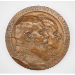 1.1.) Kaiserreich (bis 1933) Baden: Medaille auf das 50jährige Hochzeitsjubiläum.Bronze, im Rand B.