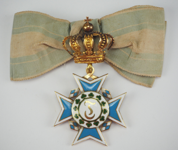 1.1.) Kaiserreich (bis 1933) Bayern: Theresien-Orden, Kreuz der Ordensdamen.Gold, hohl gefertigt,