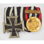 1.1.) Kaiserreich (bis 1933) Preussen: Ordenschnalle eines Veteranen des Deutsch-Französischen