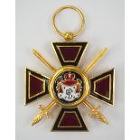 2.2.) Welt Russland: St. Wladimir Orden, 4. Klasse mit Schwertern.Bronze vergoldet, teilweise
