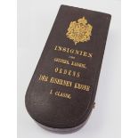 2.1.) Europa Österreich: Kaiserlicher Orden der Eisernen Krone, 1. Klasse Etui.Braunes Lederetui,