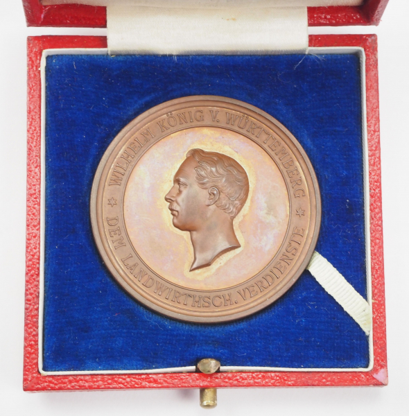 1.1.) Kaiserreich (bis 1933) Württemberg: Landwirtschaftliche Prämienmedaille, Wilhelm I. (1816- - Image 3 of 5