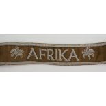 1.2.) Deutsches Reich (1933-45) Ärmelband "AFRIKA".Ungetragenes Exemplar der sog. Kamelhaar