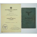 3.1.) Urkunden / Dokumente Dokumentennachlass eines Luftwaffen-Obergefreiten der Flaktransportbattr.