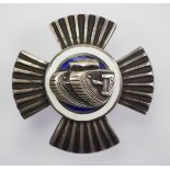 2.1.) Europa Lettland: Abzeichen der Auto-Panzer-Division.Silbern, das Medaillon separat