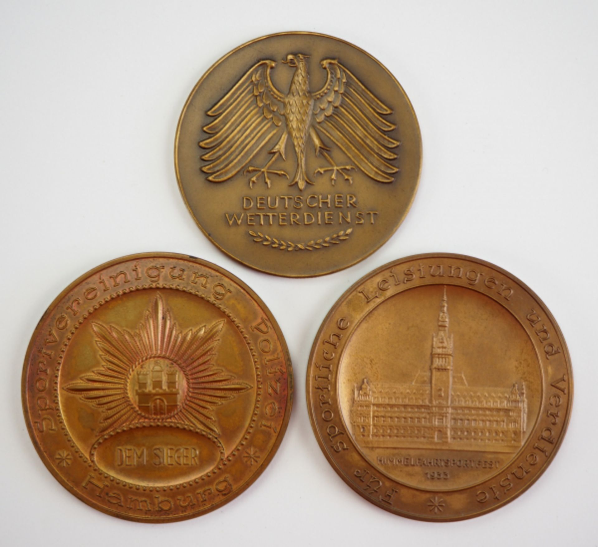 7.4.) Münzen Hamburg: Lot von 3 Medaillen.Diverse.Zustand: II 7.4 ) Coins