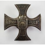 2.1.) Europa Lettland: Abzeichen des 1. Kavallerie-Regiment.Silber, mehrfach gepunzt, mit