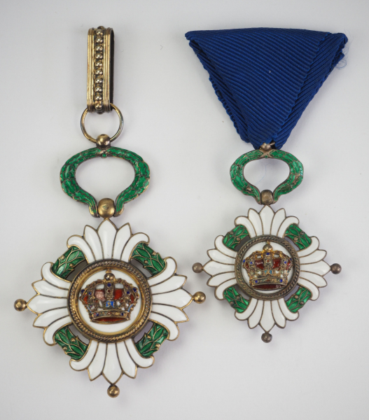 2.1.) Europa Jugoslawien: Orden der Jugoslawischen Krone, Komtur- und Ritterkreuz.1.) Komturkreuz: