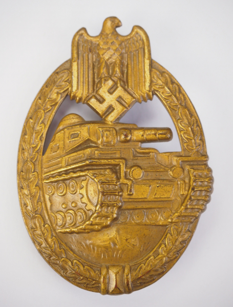 1.2.) Deutsches Reich (1933-45) Panzerkampfabzeichen, in Bronze.Buntmetall hohl geprägt, an Nadel,