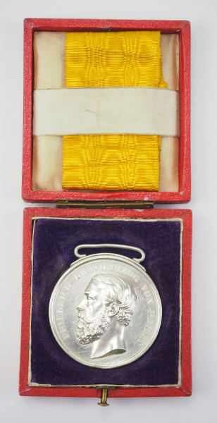 1.1.) Kaiserreich (bis 1933) Baden: Verdienstmedaille, Friedrich I., in Silber, im Etui.Silber,