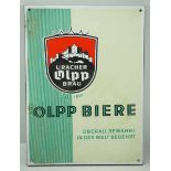 7.1.) HistoricaEmailschild Olpp Biere Urach.Ordentlicher Zustand.39 x 28 cm.Zustand: II7.1.)