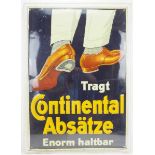 7.1.) HistoricaEmailschild Continental Absätze.Ordentlicher Zustand. Im Rahmen.76 x 54 cm.Zustand: