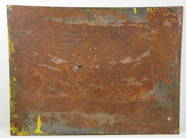 7.1.) HistoricaEmailschild Trab-Trab Schuhcreme.Ordentlicher Zustand.51 x 65 cm.Zustand: II7.1.) - Image 3 of 3