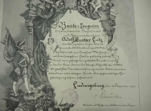 7.1.) HistoricaUrkundengruppe eines Militärgerichtsboten.1.) Baden: Kriegsverdienstkreuz, 2.) - Image 3 of 3
