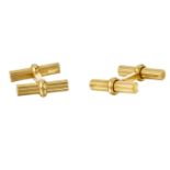 Paire de boutons de manchettes en or jaune Poids brut : 19,99 g - - Yellow gold [...]