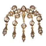 Epoque Victorienne Broche en or et émail pouvant être montée en pendentif [...]