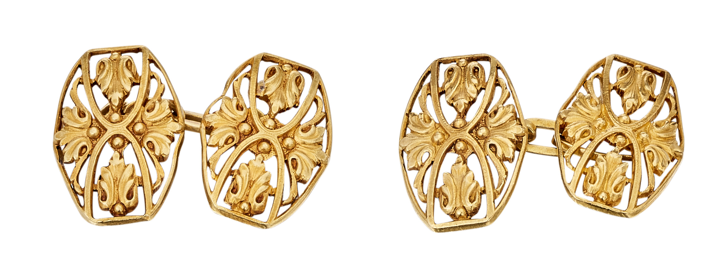 Paire de boutons de manchettes en or jaune Poids brut : 6,08 g - - yellow gold [...]