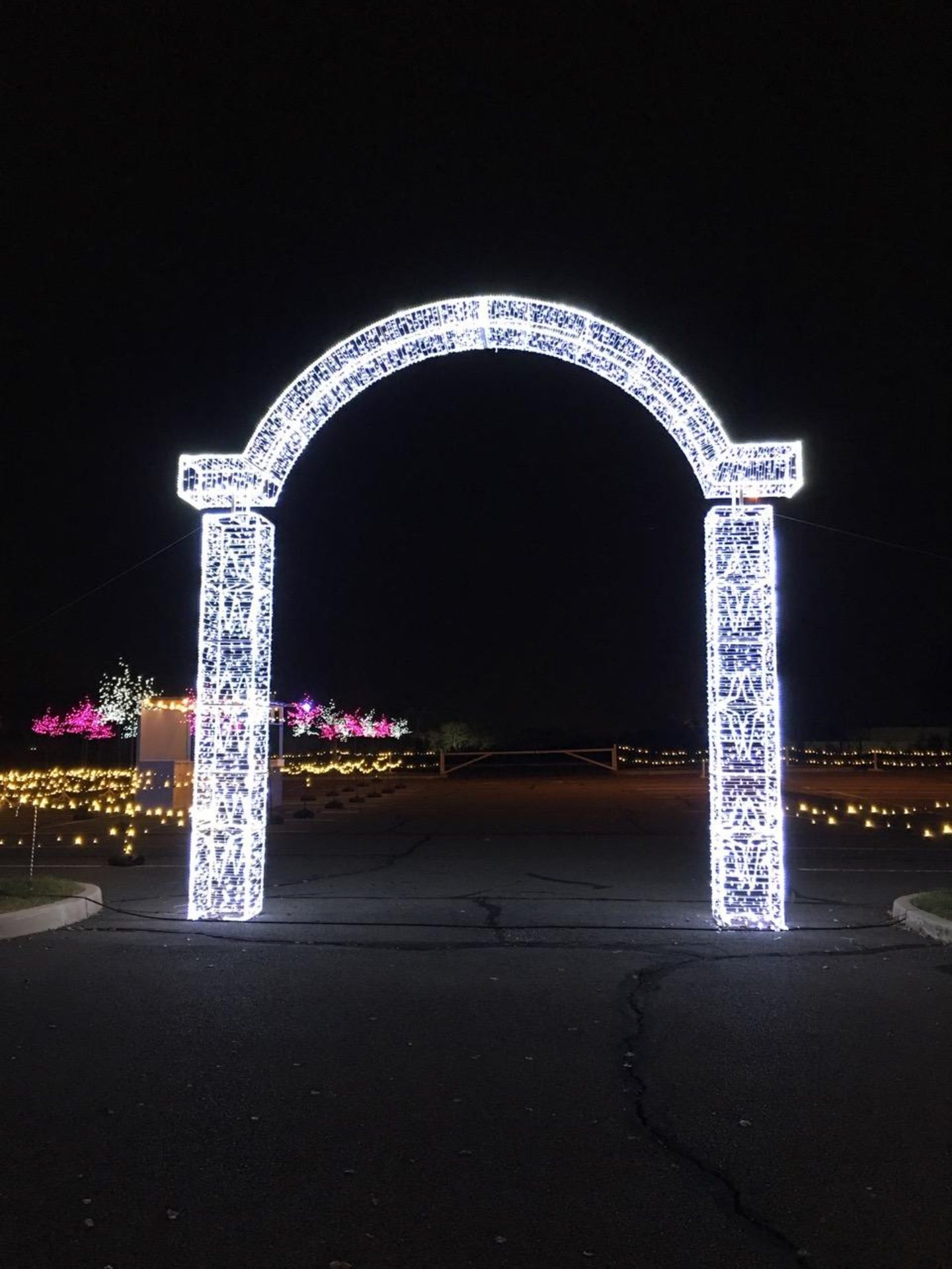 STATELY ILLUMINATED COLUMNS AND ARCHWAY