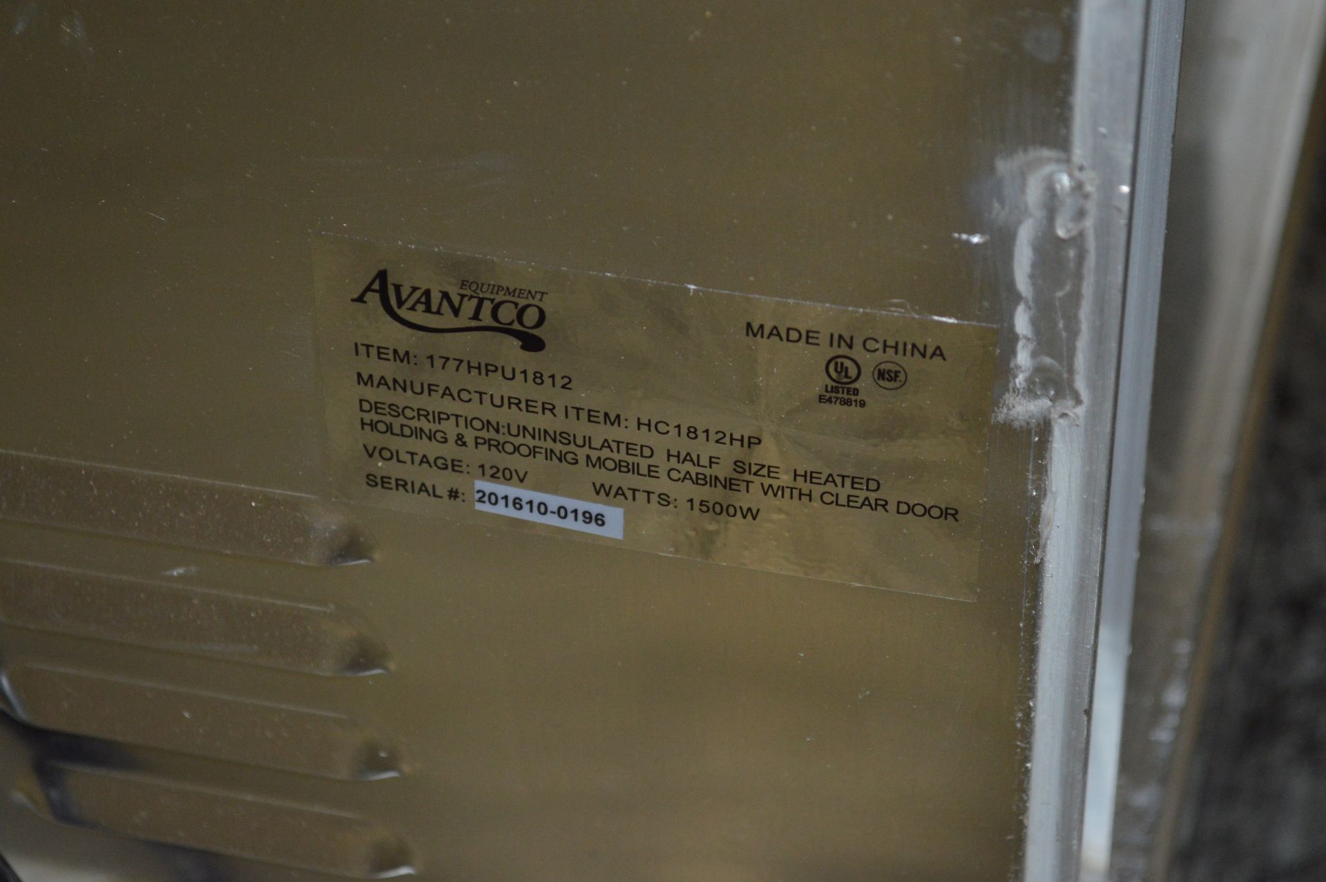 AVANTCO HEATED PROOFING CABINET -NEW - Image 5 of 5