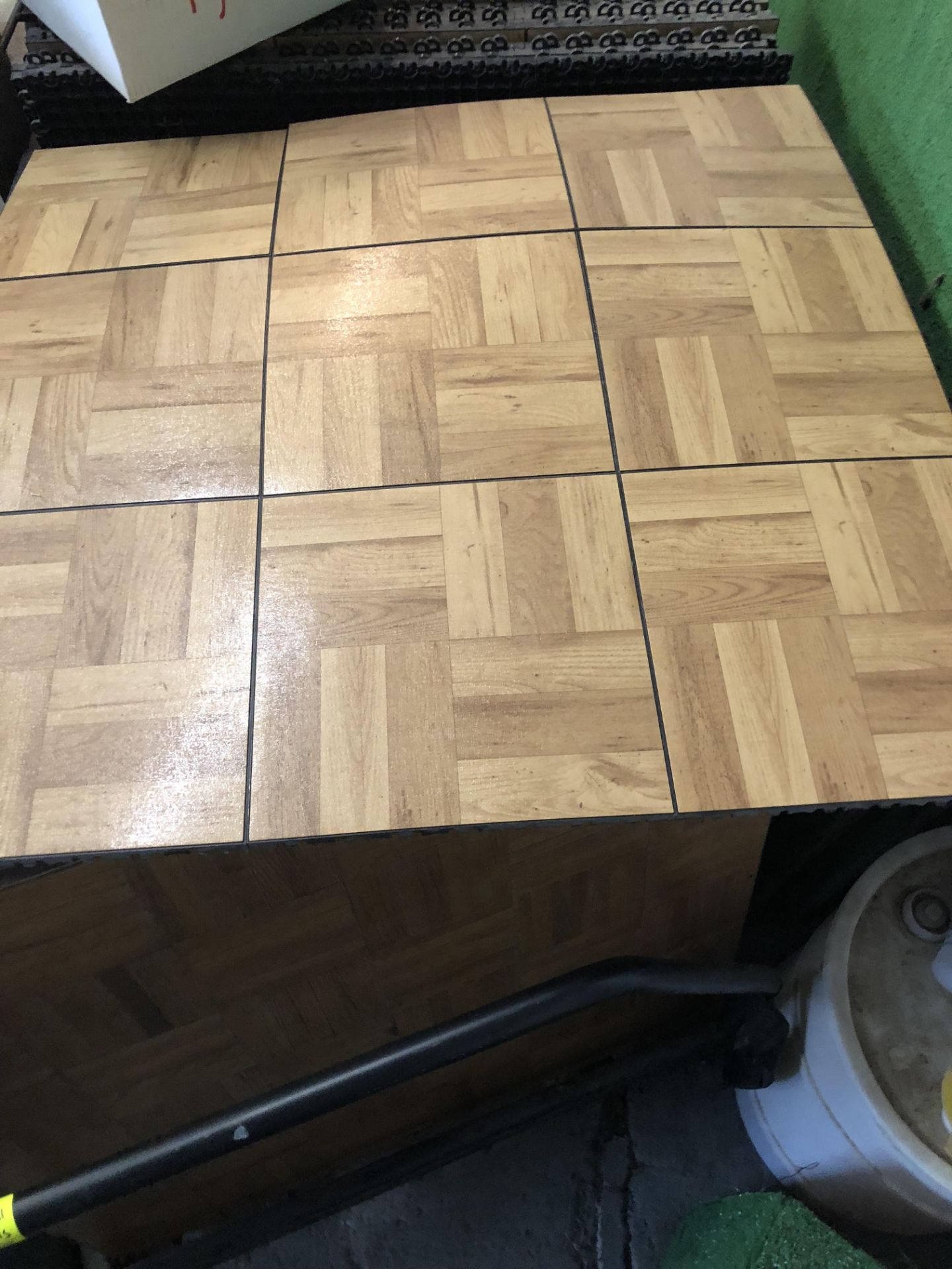 198 Sq Ft Rubber base with wood dance floor