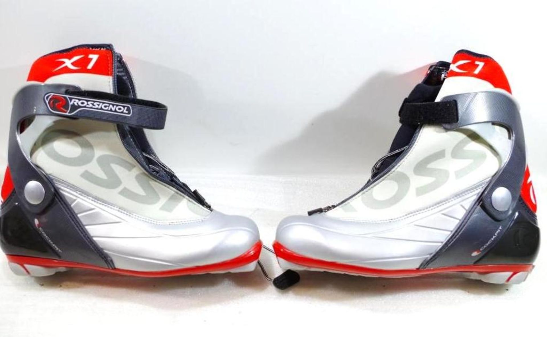 ROSSIGNOL Silver/Red X-7 Skate Boots, Size 42 EU M/N RI63500 (1 Pair)