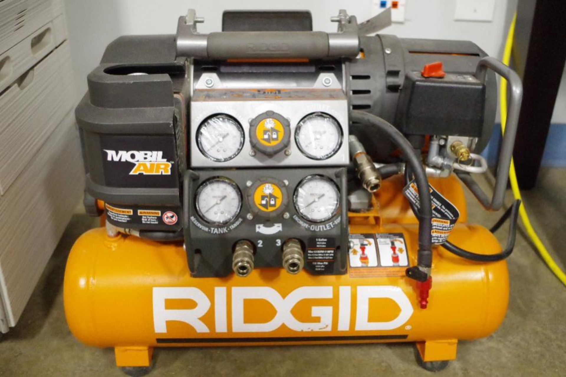 Ridgid Stack RIDGID 5-Gal. 150 PSI Tri-Stack Portable Electric Air Compressor, M/N ...