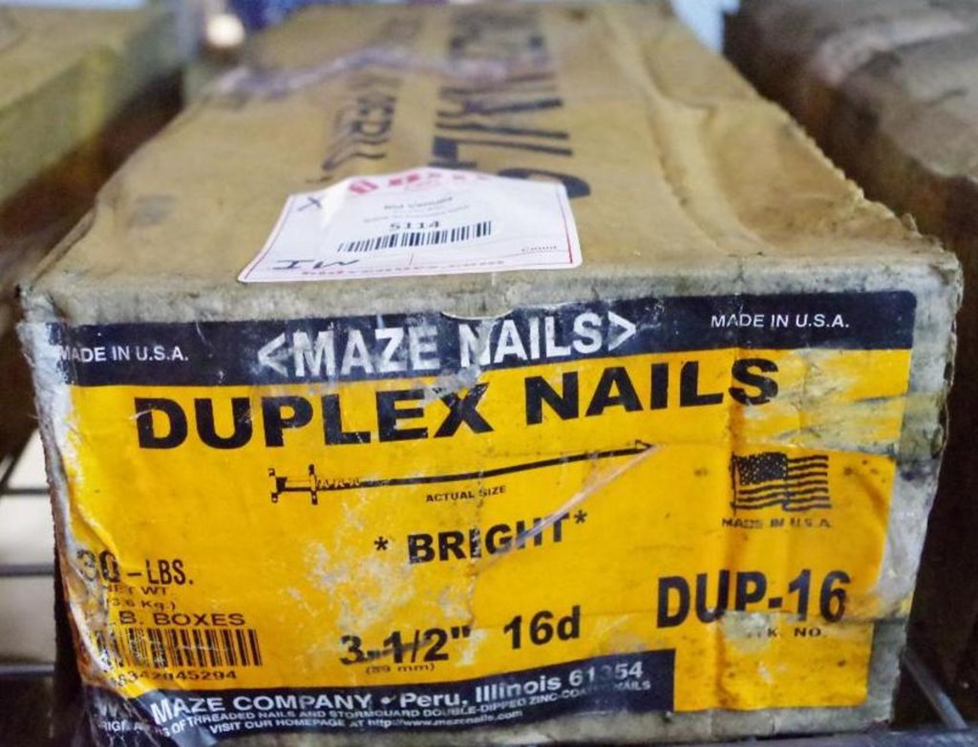 [30] Lbs MAZE Duplex Nails, Bright, 3-1/2", 16d M/N DUP-16 (6 Boxes of 5 Lbs) - Image 2 of 3
