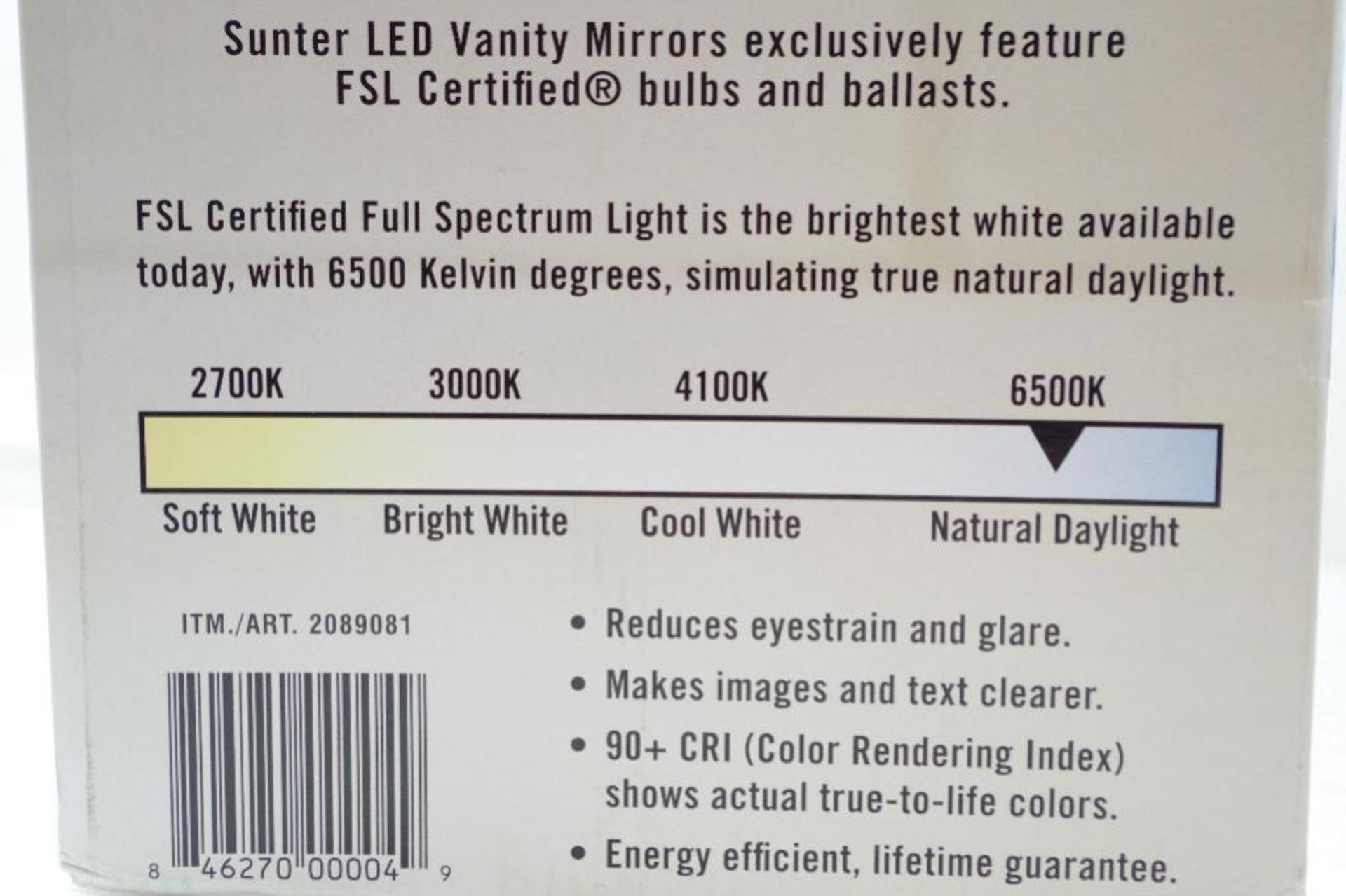 LED Vanity Mirror, Magnification 1x to 10x - Image 3 of 3