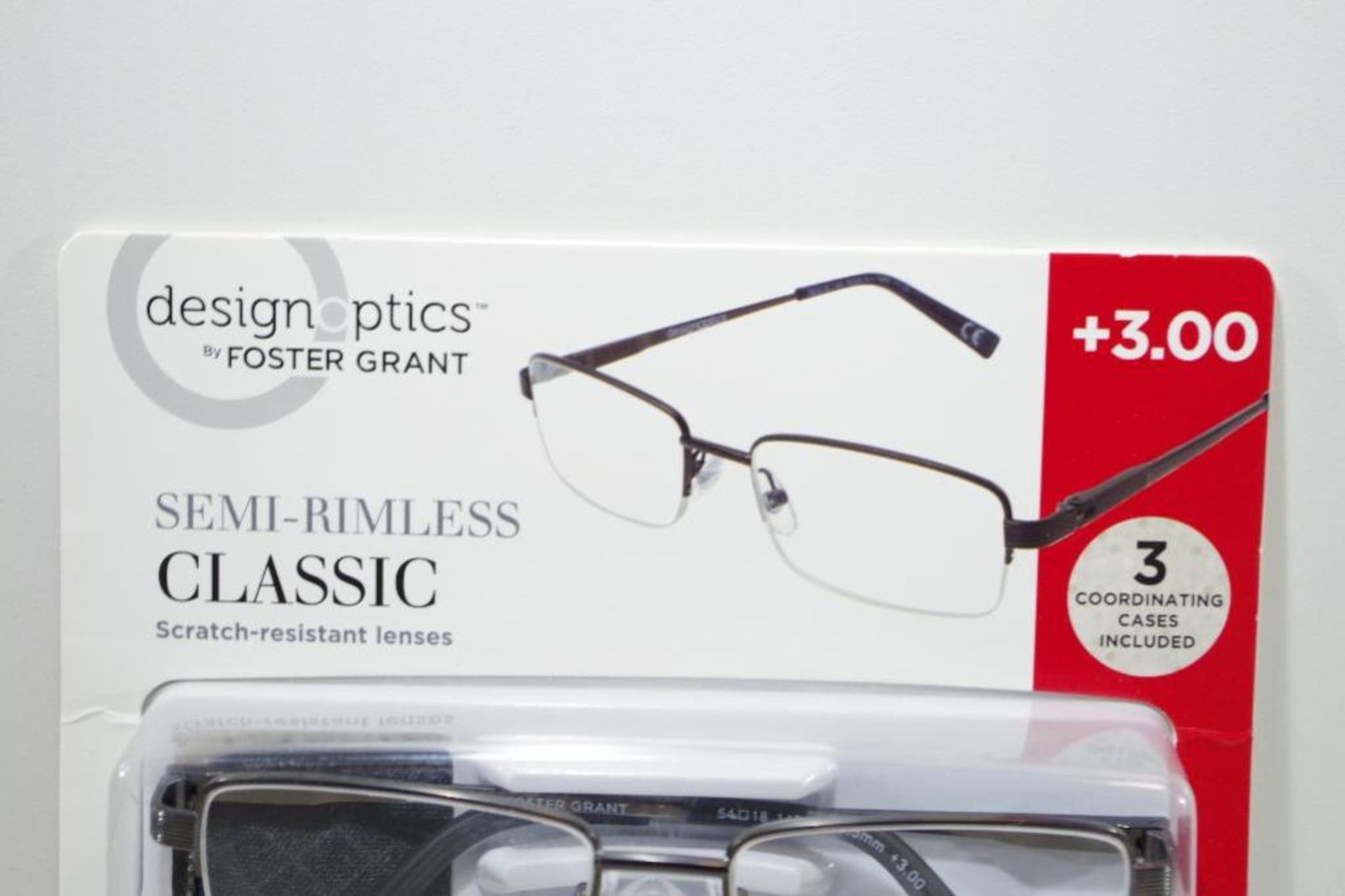 [3] Semi-Rimless +3.00 Reading Glasses, Store Return (1 Pack of 3) - Image 2 of 2