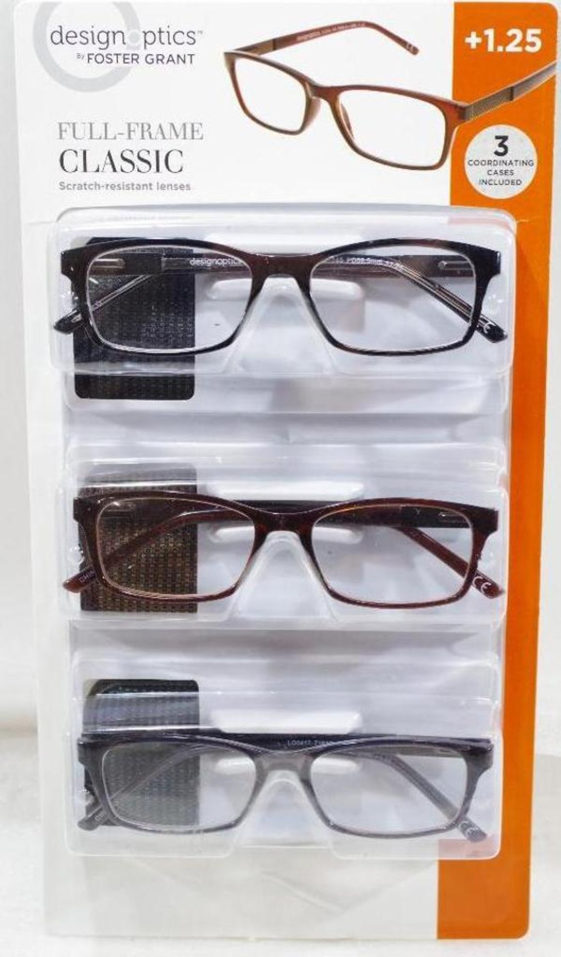 [3] Full-Frame +1.25 Reading Glasses, Store Return (1 Pack of 3)