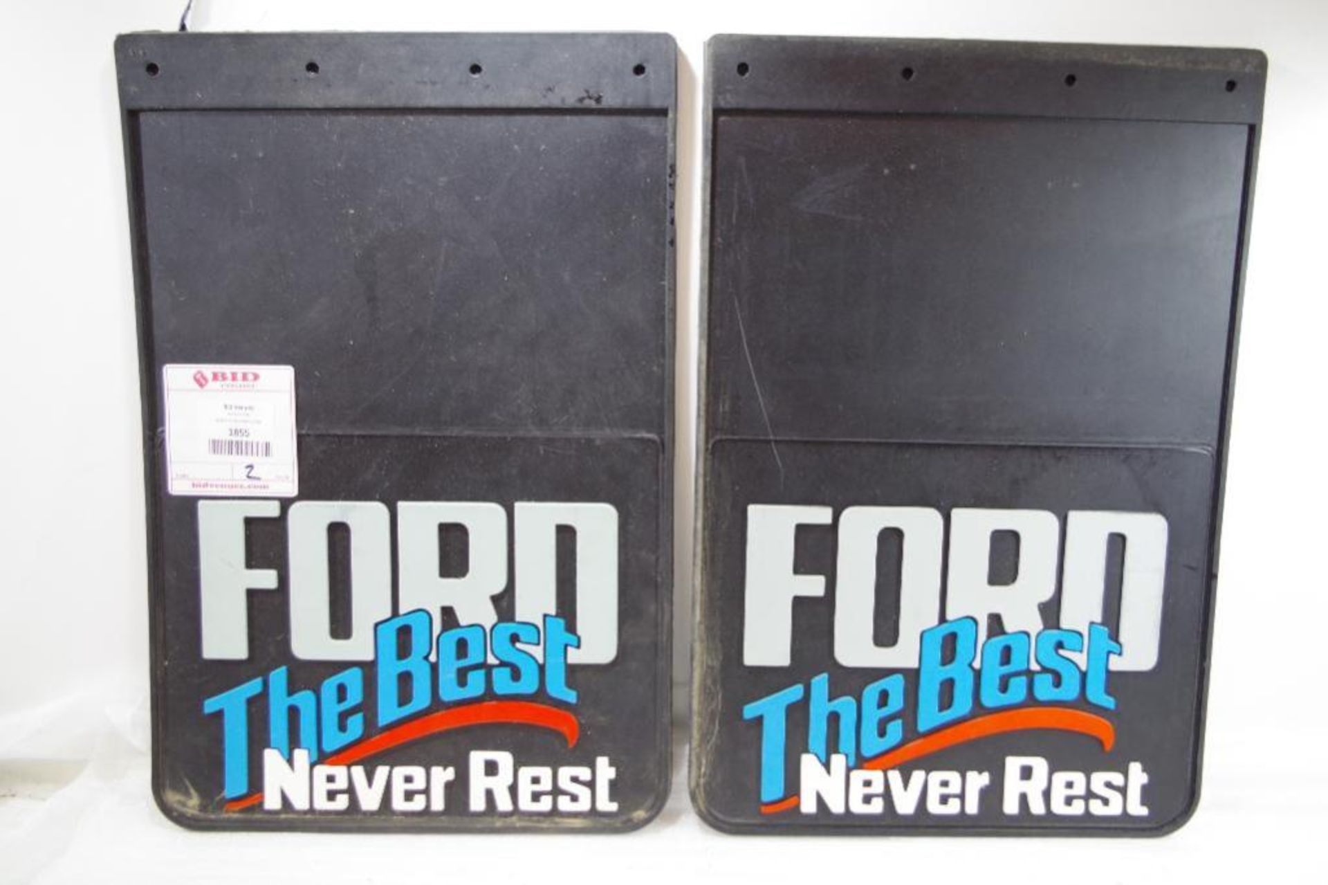 [2] NOS "FORD The Best Never Rest" Mud Flaps, 18" x 12"