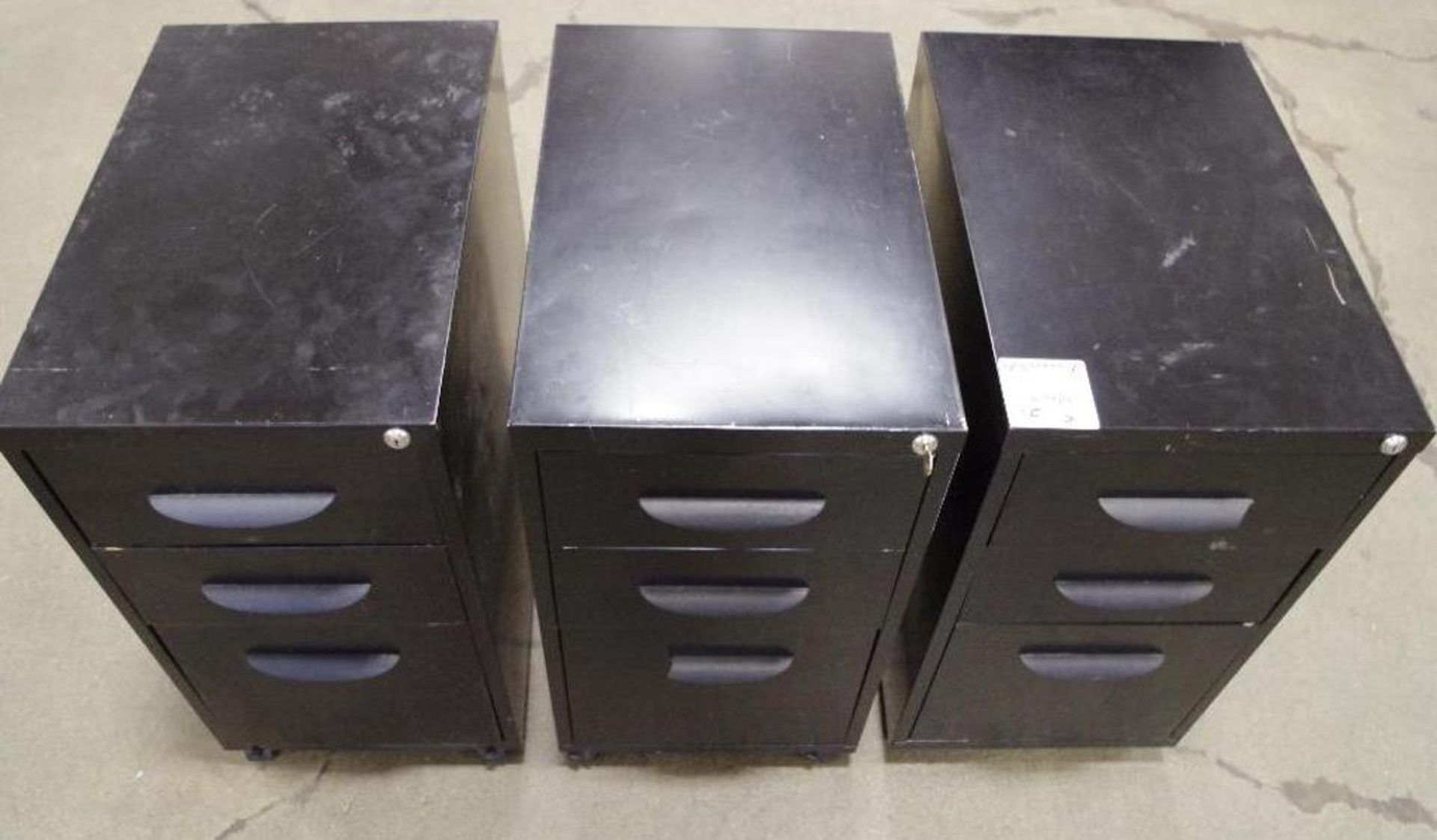 [3] Black 3-Drawer Rolling Filing Cabinets, Approx. 23"x15"x26"H - Image 2 of 3