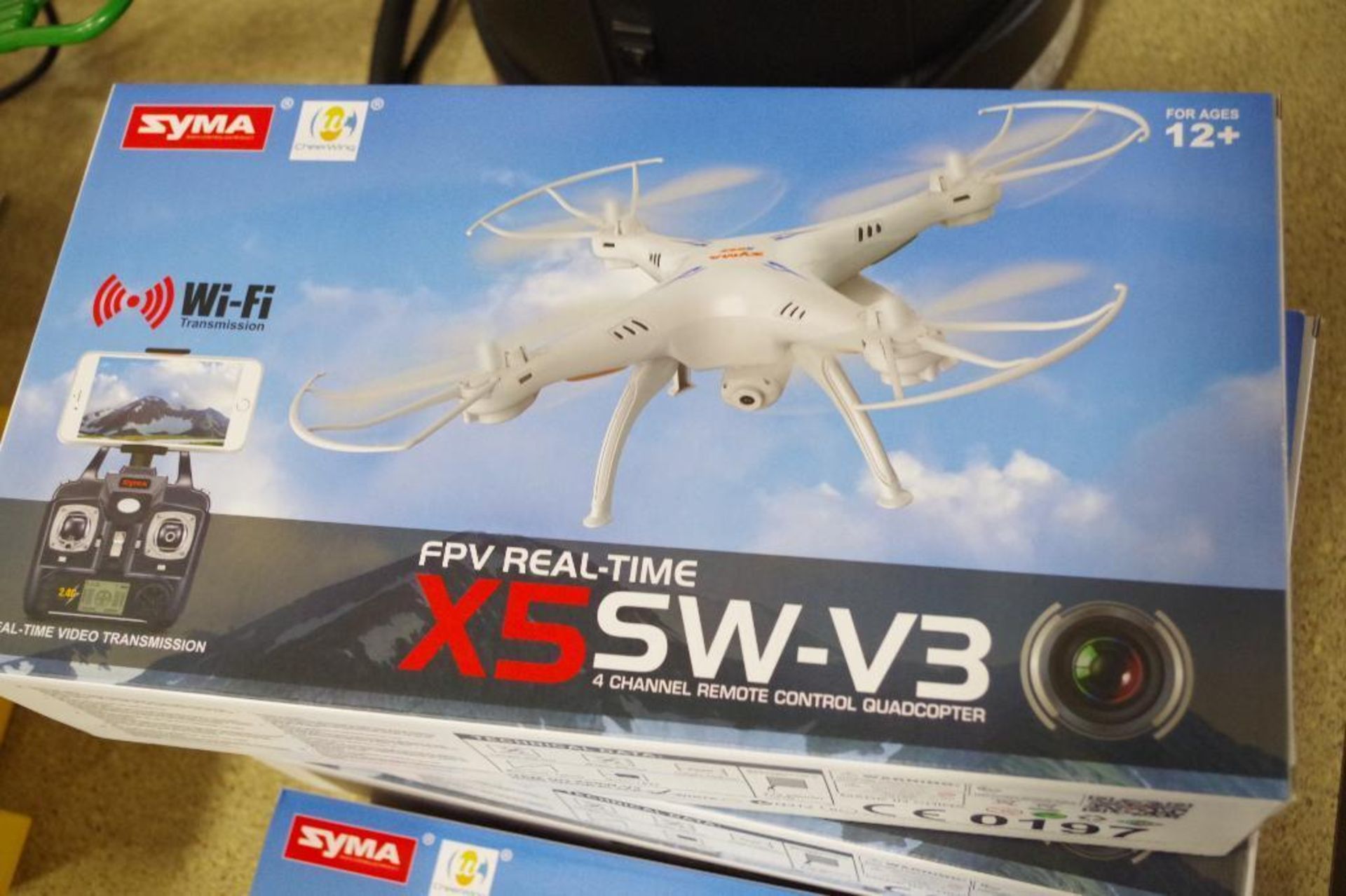 NEW SYMA WiFi FPV 2/4Ghz Quadcopter Drone HD Camera Color: BLACK w/ (2) Additional Batteries - Image 3 of 3