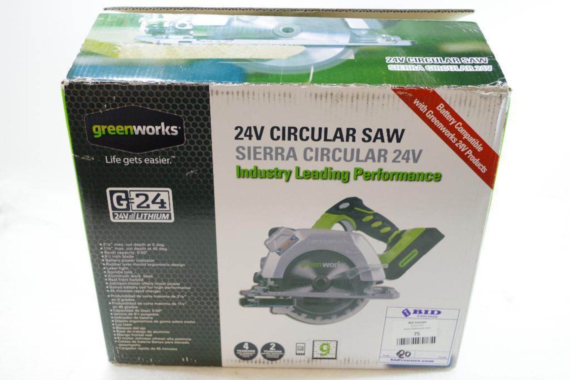 NEW GREENWORKS 24V Lithium Circular Saw (see descripton) - Image 4 of 4