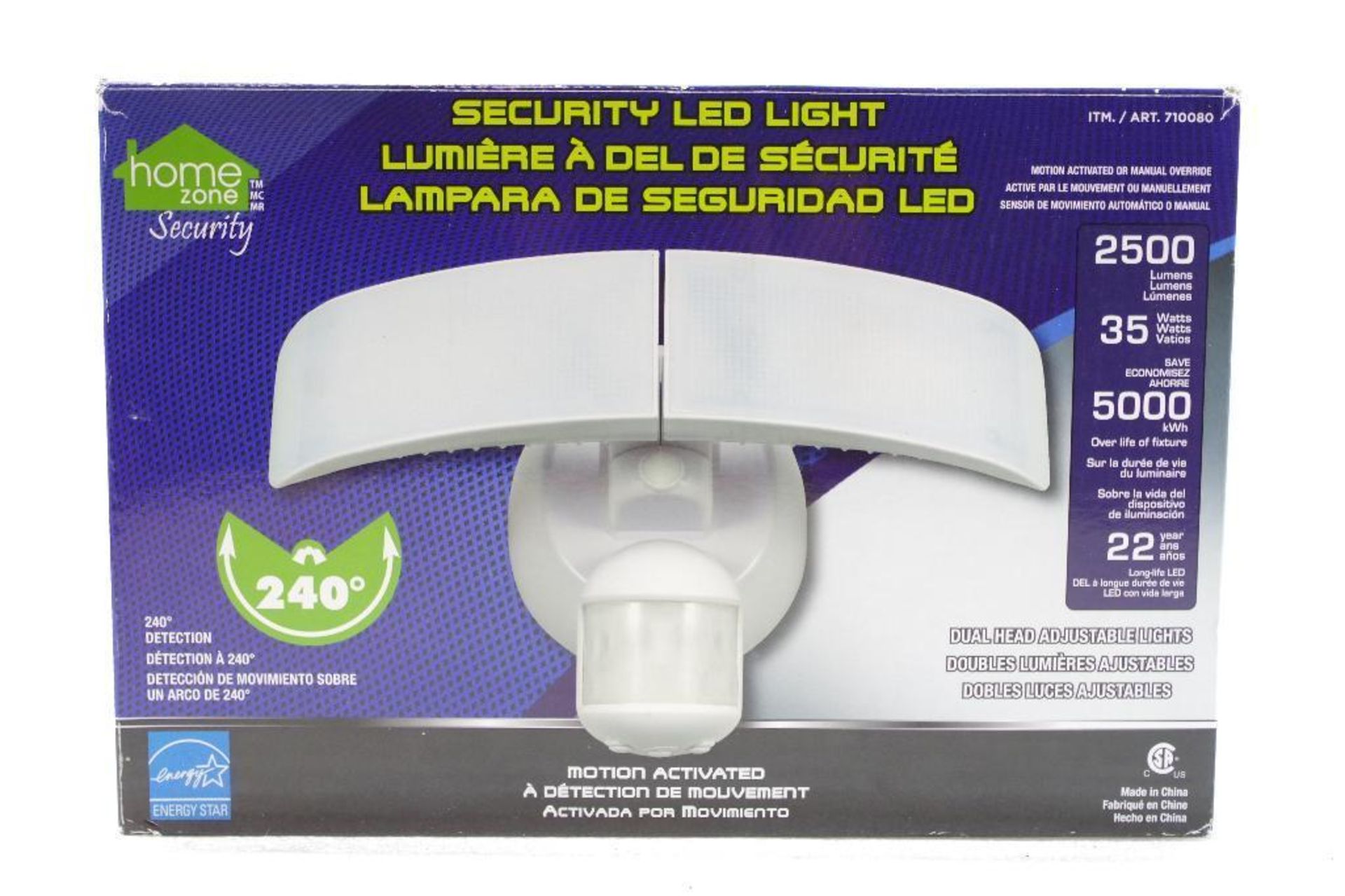 HOME ZONE 2500 Lumens Motion Activated Security LED Light