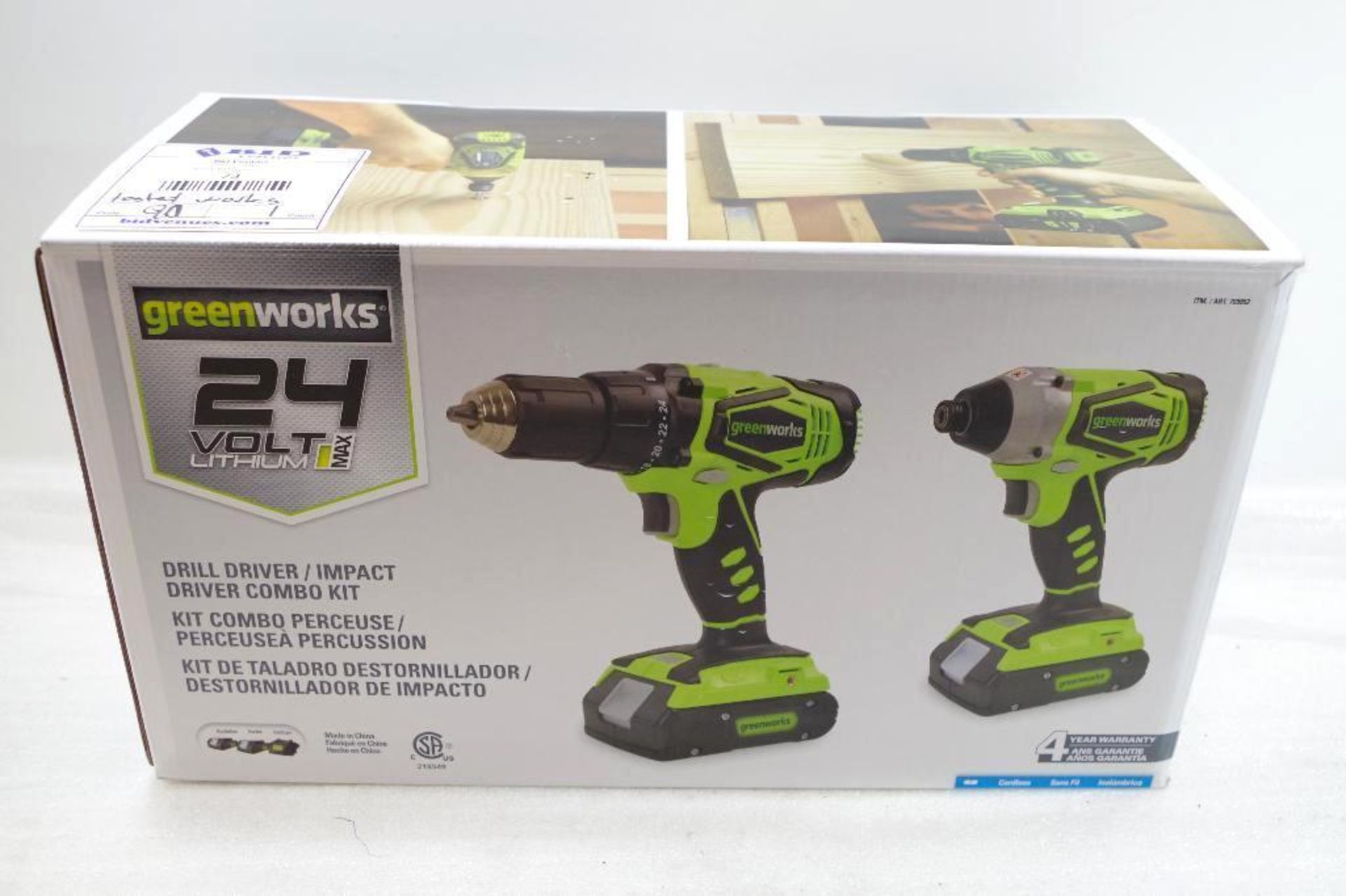 GREENWORKS 24V Lithium MAX Drill Driver/Impact Driver Combo Kit (Open box, Tested OK)